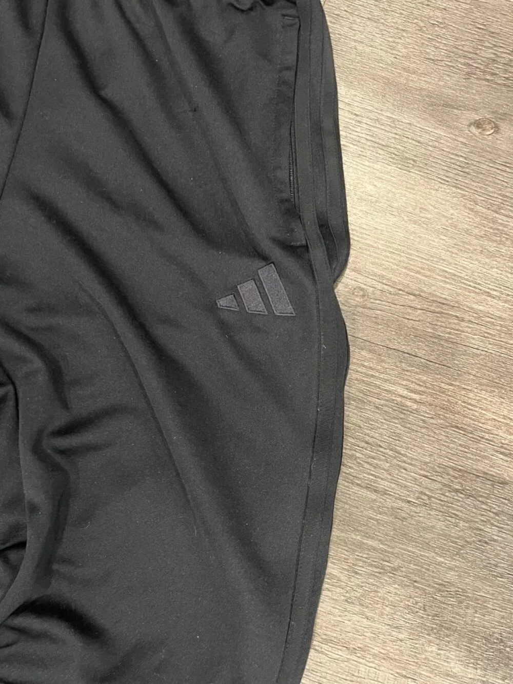Adidas Black Track Pants Youth Size 16/18 Zip Ankle Joggers
